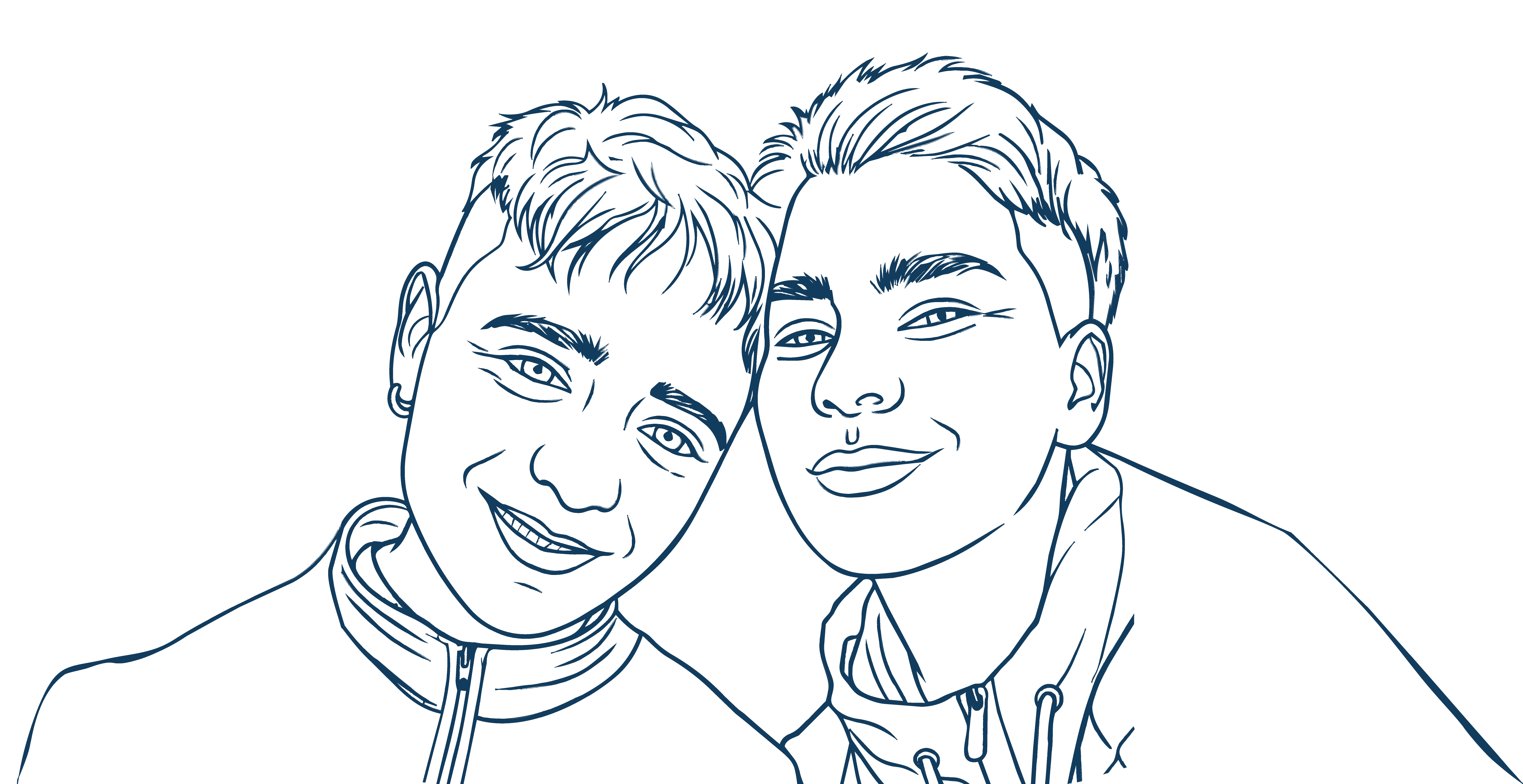 Ilustración de las caras de Max y Lulen